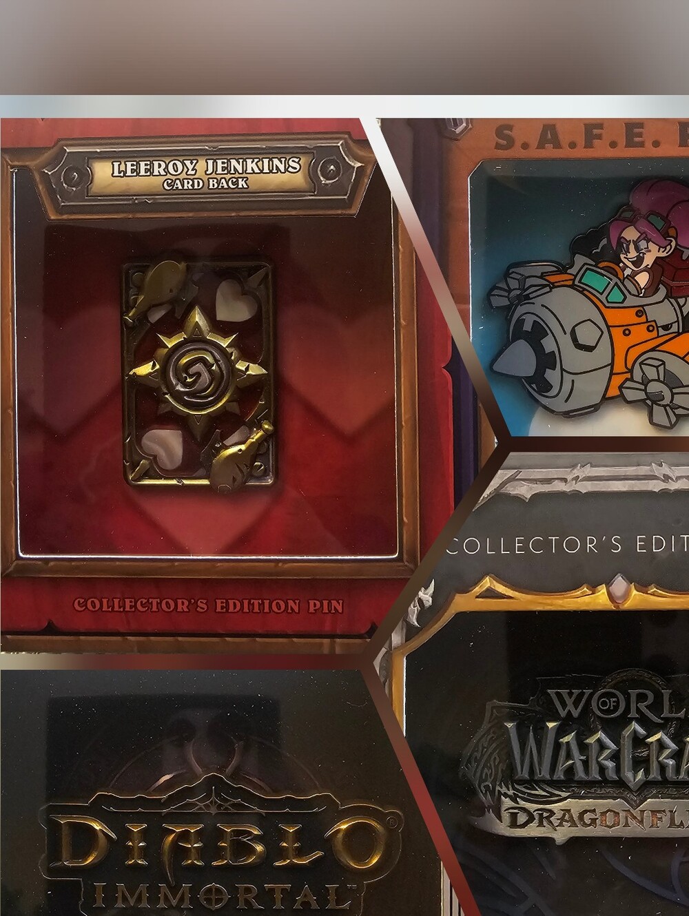 Pin Lot WoW Dragonflight Diablo Immortal Darkmoon Faire SAFE Pilot 4pc